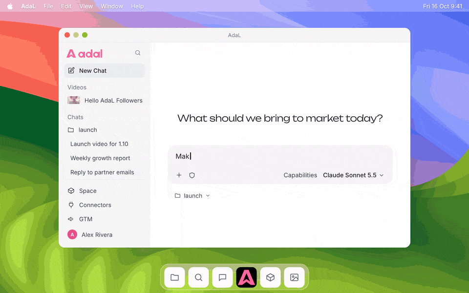 AdaL Desktop on macOS, Windows and Linux